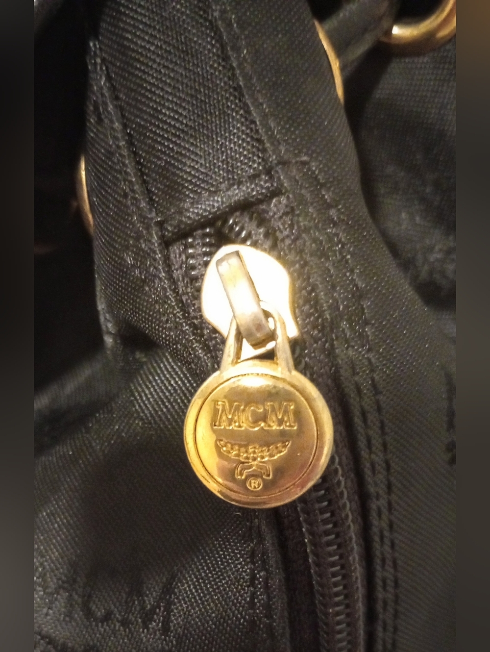 MCM Black Visetos Nylon Drawstring Backpack - Picture 5 of 16